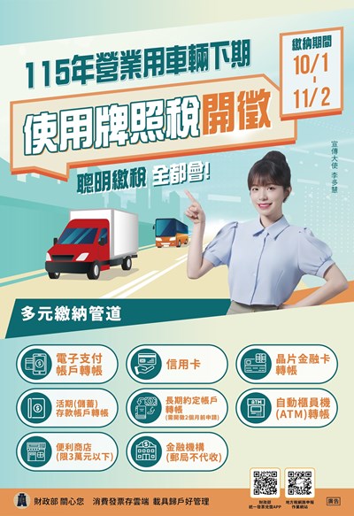 115年營業用車輛下期使用牌照稅開徵海報-中文